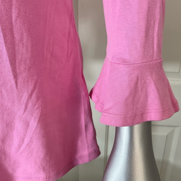 Lauren Ralph Lauren Top Womens Size Large Pink Bell Sleeve Preppy Designer Top - Picture 4 of 9